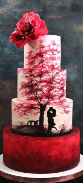 романтический свадебный торт